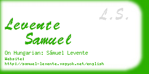 levente samuel business card