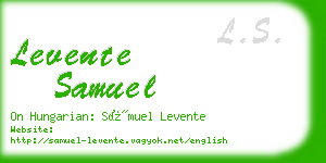 levente samuel business card